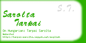 sarolta tarpai business card